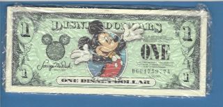 Disney Dollars 2003 $1 Twenty - Five Consecutive (25) Mickey Hands In The Air D