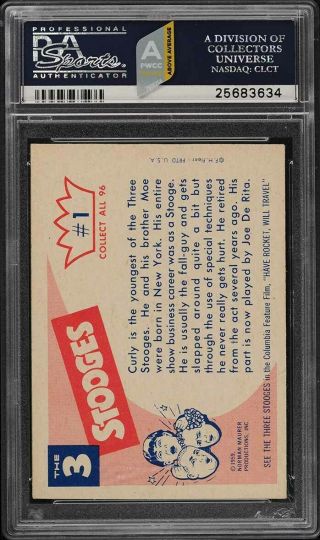 1959 Fleer The 3 Stooges Curly 1 PSA 7 NRMT (PWCC - A) 2