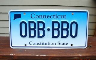 2015 Connecticut License Plate Unissued Series 0bb - Bb0