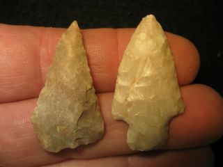 2 Authentic Central Texas Prehistoric Flint Arrowheads Ancient Indian Artifacts