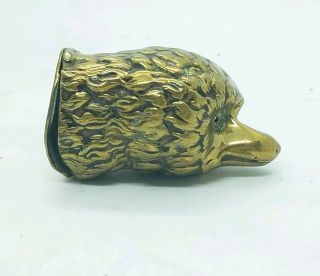 Antique Brass Figural Fox Match Safe Vesta Case