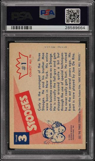 1959 Fleer The 3 Stooges Curly 1 PSA 4.  5 VGEX,  (PWCC) 2