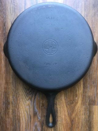 Griswold No.  10 Cast Iron Skillet Erie 716 Small Block Logo Fully Restored