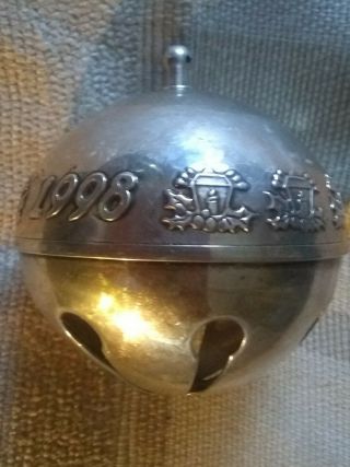 Wallace Sterling Silver Annual Christmas Sleigh Bell 1998 Ornament