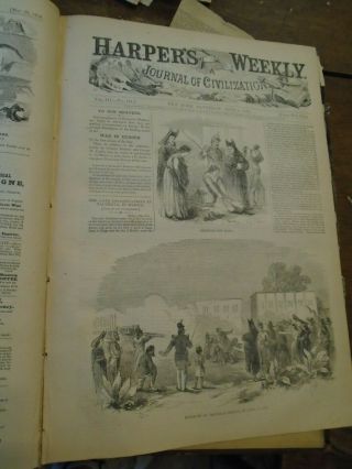 Bound volume Harper ' s Weekly Complete year of 1859 Great Prints 7