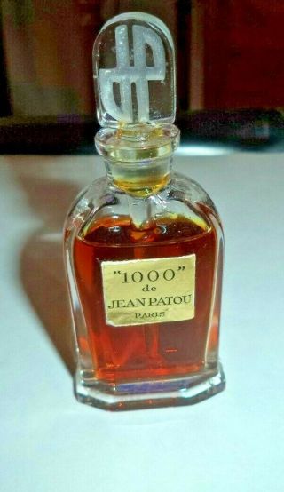 Rare Vintage 1000 Jean Patou Paris France Tester Perfume Bottle 75 Full Vgc