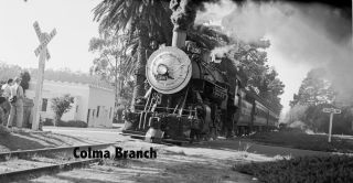 Southern Pacific Negative 2375 4 - 6 - 0 Colma Branch Photo Stop 1953
