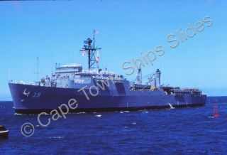 Colour Slide Of The Us Naval Ship Uss Fort Fisher