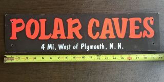 Vintage Polar Caves Plymouth Nh Bumper Sign Sticker