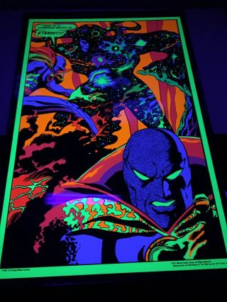 Marvel Third Eye Blacklight Poster Dr.  Strange Meets Eternity Nm Beauty