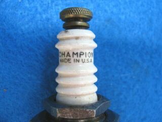 Vintage,  large ¾” pipe thread,  CHAMPION 38 spark plug,  early farm tractor 3