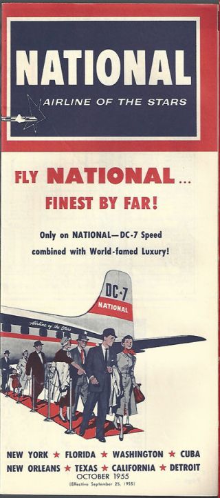 National Airlines System Timetable 9/25/55 [7032] Buy 3,  Save 25