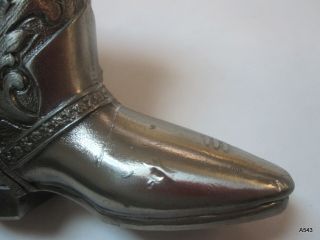 Vintage Silver Metal Old Western Horse Cowboy Boot Lighter 4
