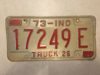 Good Solid 1973 Indiana Truck License Plate See My Other Plates 100s More