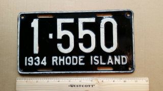 License Plate,  Rhode Island,  1934,  1 - 550