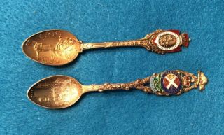 Two Vintage Quebec,  Montreal Collector Spoons Sterling Silver