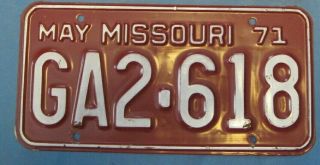 1971 Missouri License Plate