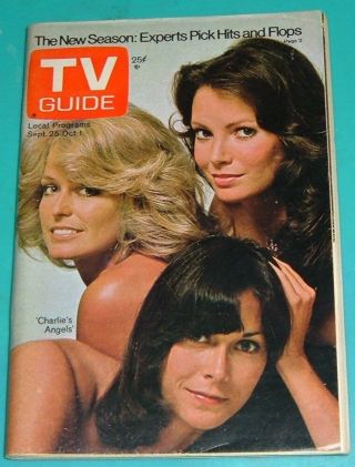 1976 Tv Guide Charlies Angels 1st Cover Farrah Fawcett Kate Jackson