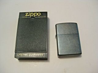 Unfired Vintage 2005 Unfired Brushed Steel Color Zippo Lighter In Case