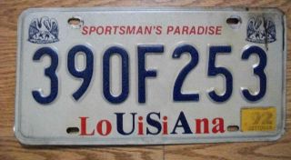 Single Louisiana License Plate - 1992 - 390f253 - Sportsman 