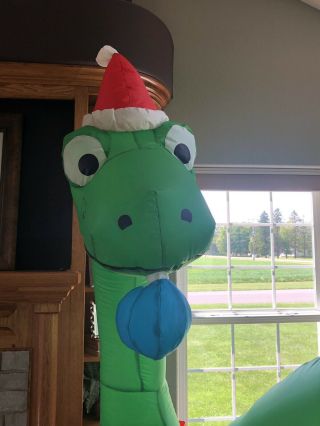 Airblown 9.  5’ Inflatable Lighted Christmas Dinosaur Brontosaurus Tree Yard Decor 5