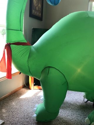 Airblown 9.  5’ Inflatable Lighted Christmas Dinosaur Brontosaurus Tree Yard Decor 7