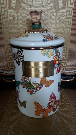 Mackenzie - Childs Butterfly Garden Large Canister - White