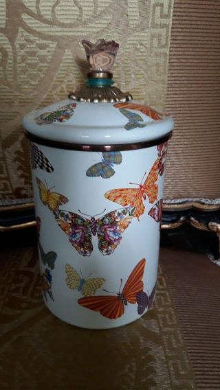 MacKenzie - Childs Butterfly Garden Large Canister - White 4