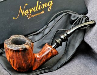 Stunning Straight Grained Nording Hand Made In Denmark Boxed Freehand Briar