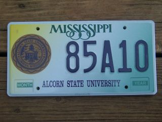85 A 10 = Nos 1990`s Mississippi Alcorn State University License Plate
