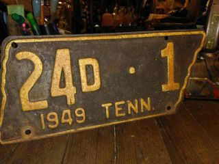 1949 Tennessee Shaped license plate. 2