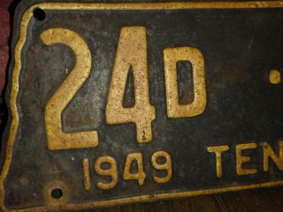 1949 Tennessee Shaped license plate. 4