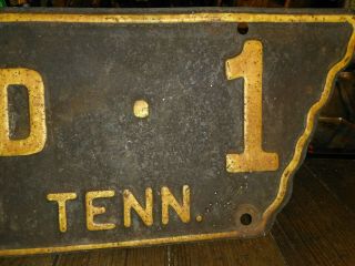 1949 Tennessee Shaped license plate. 5
