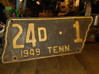 1949 Tennessee Shaped license plate. 6