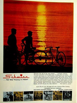 1968 Schwinn For The Young At Heart Print Ad 8.  5 X 11 "