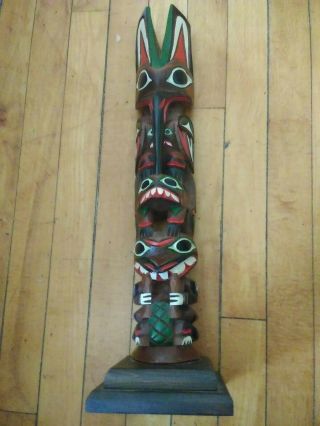 Native American Indian Totem Pole - Master Carver Ray Williams/northwest Coast 18 "
