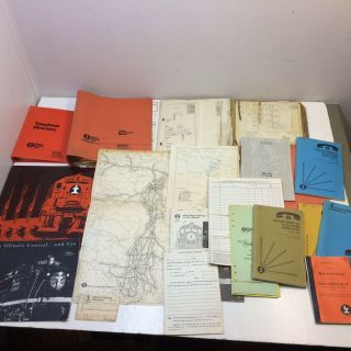 Huge Lot‼ Vtg‼ Illinois Central Railroad Binders Folders Maps Papers Ephemra