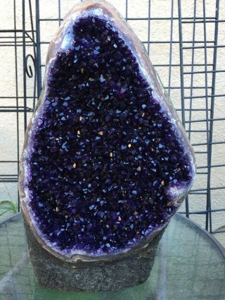 Exquisite Deep Purple Uruguayan Amethyst Geode Cluster Quartz Crystal Agate