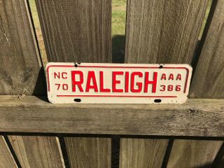 Raleigh North Carolina City License Plate 1970 386 Nc City Plate