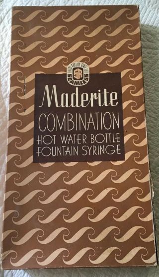 Vintage Maderite Hot Water Bottle/fountain Syringe