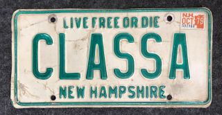 1979 Hampshire Vanity License Plate Classa Nh 79 Class A Motor Home