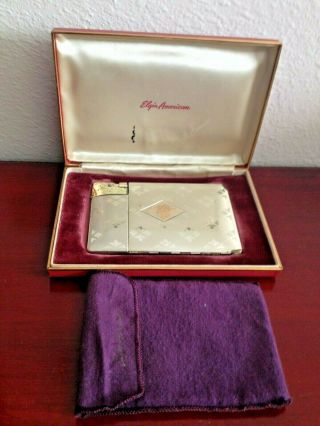 Vintage Collectible Elgin American Lighter Cigarette Case W/pouch.  Box.  Usa