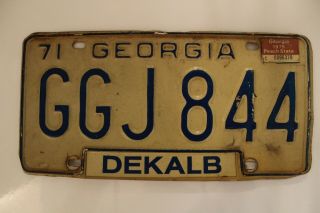 1971 Vintage Georgia Automobile License Plate Auto Tag