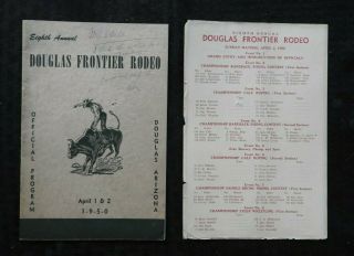 1950 Douglas Az Arizona " Douglas Frontier Rodeo Program " Named Riders & Horses