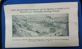 Freeport Illinois The Stover Mfg.  Company Booklet 5