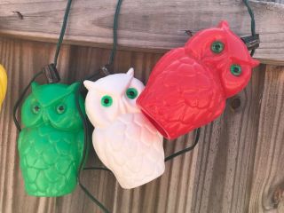Vintage Patio Light String Owls Blow Mold Camping RV Retro Decor Garden Lighting 5