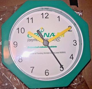 Banned Opana Drug Rep Clock Pharmaceutical Opioid Pain Killer Advertising Rare