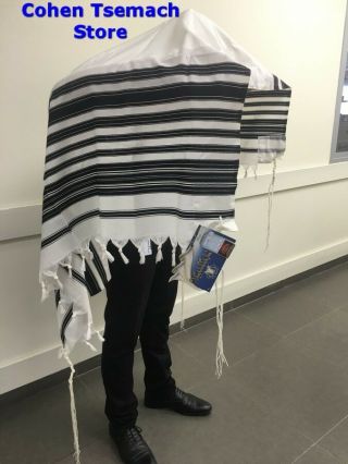 100 Wool Tallit Prayer Shawl Model Chabad Size 55 " L X 75 " W (60 - H)