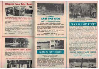 1960s Minocqua Wisconsin Travel / Tourist Booklet 3