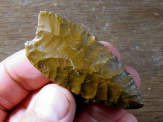 Paleo Clovis,  Glossy Jasper,  Great Plains Region,  L.  2 11/16 Inches